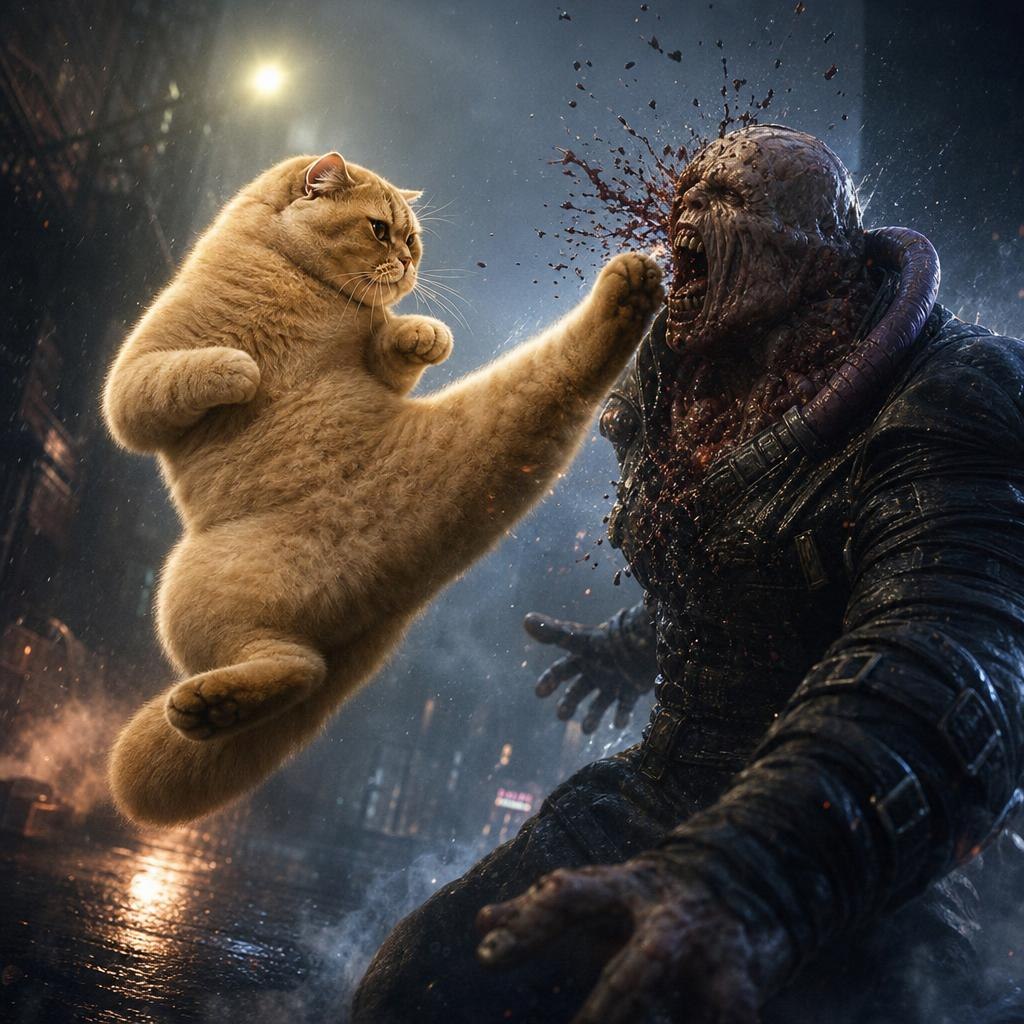 KAT kicking a dark armored monster